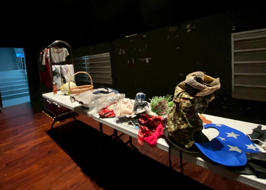 Quick costume changes take place backstage; costumes rely on cleaning and repairs to extend their lifespan.