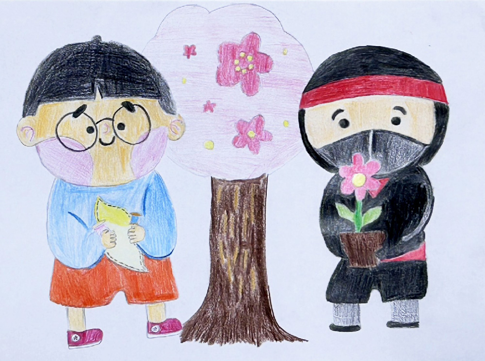 CyberFair team member Chang, Fang-yu's illustration of the Flower Ninja storyline