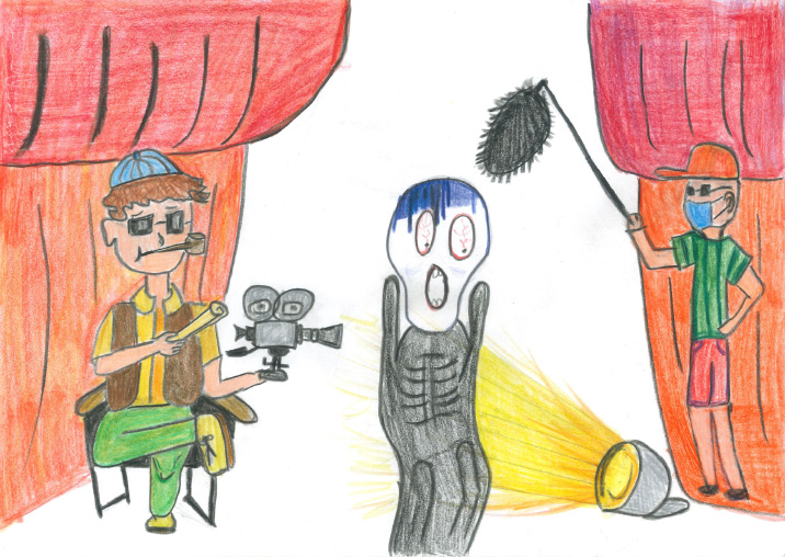 CyberFair team member Chuang, Yung-hsiang illustrated a playful rehearsal sketch