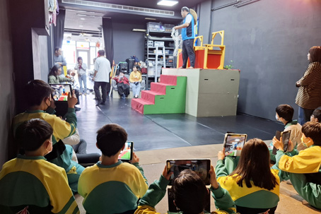 We visited the theatre troupe and stepped into the theatre space to experience the arts firsthand.